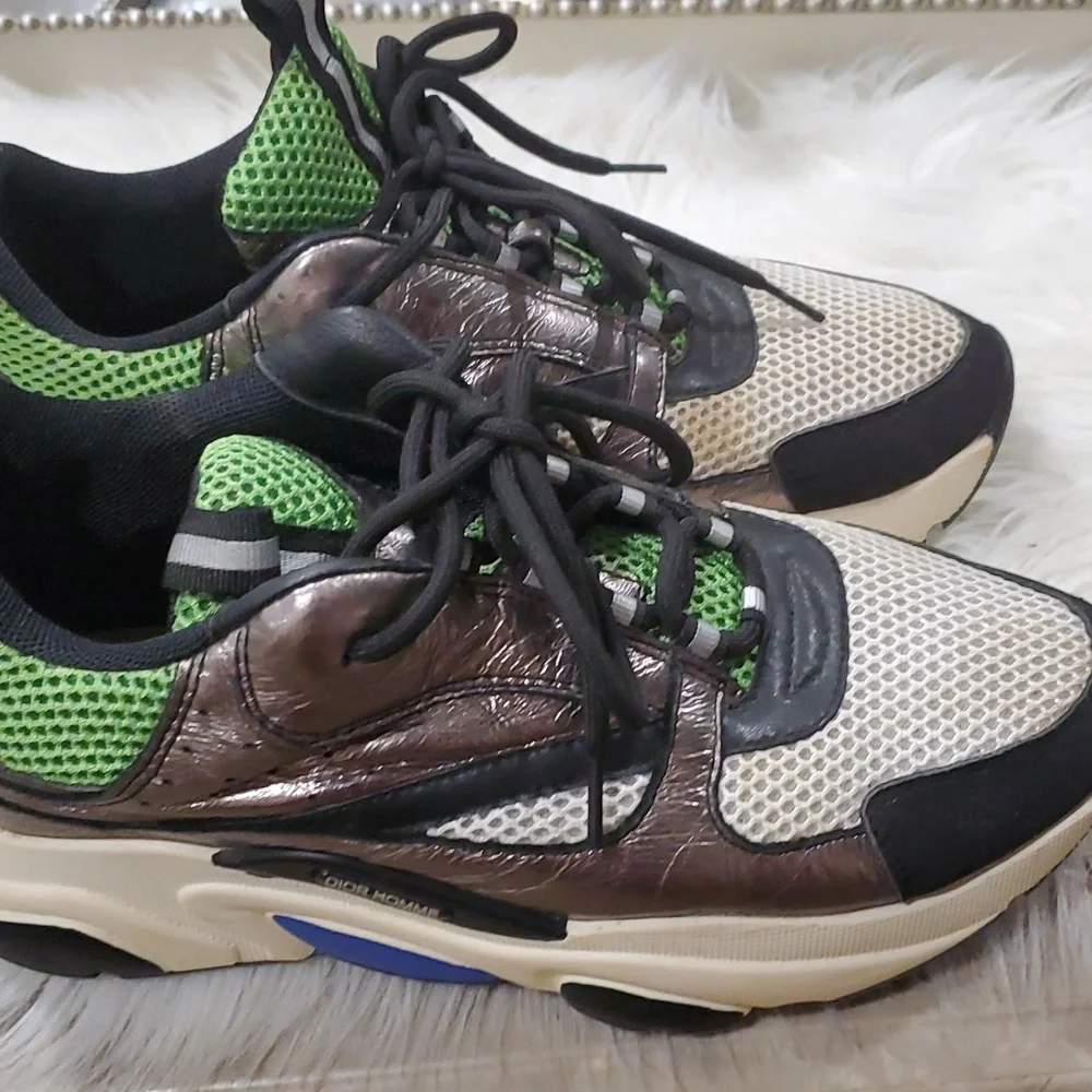 Dior homme green silver sneakers size 38 us 8 - Picture 8 of 17